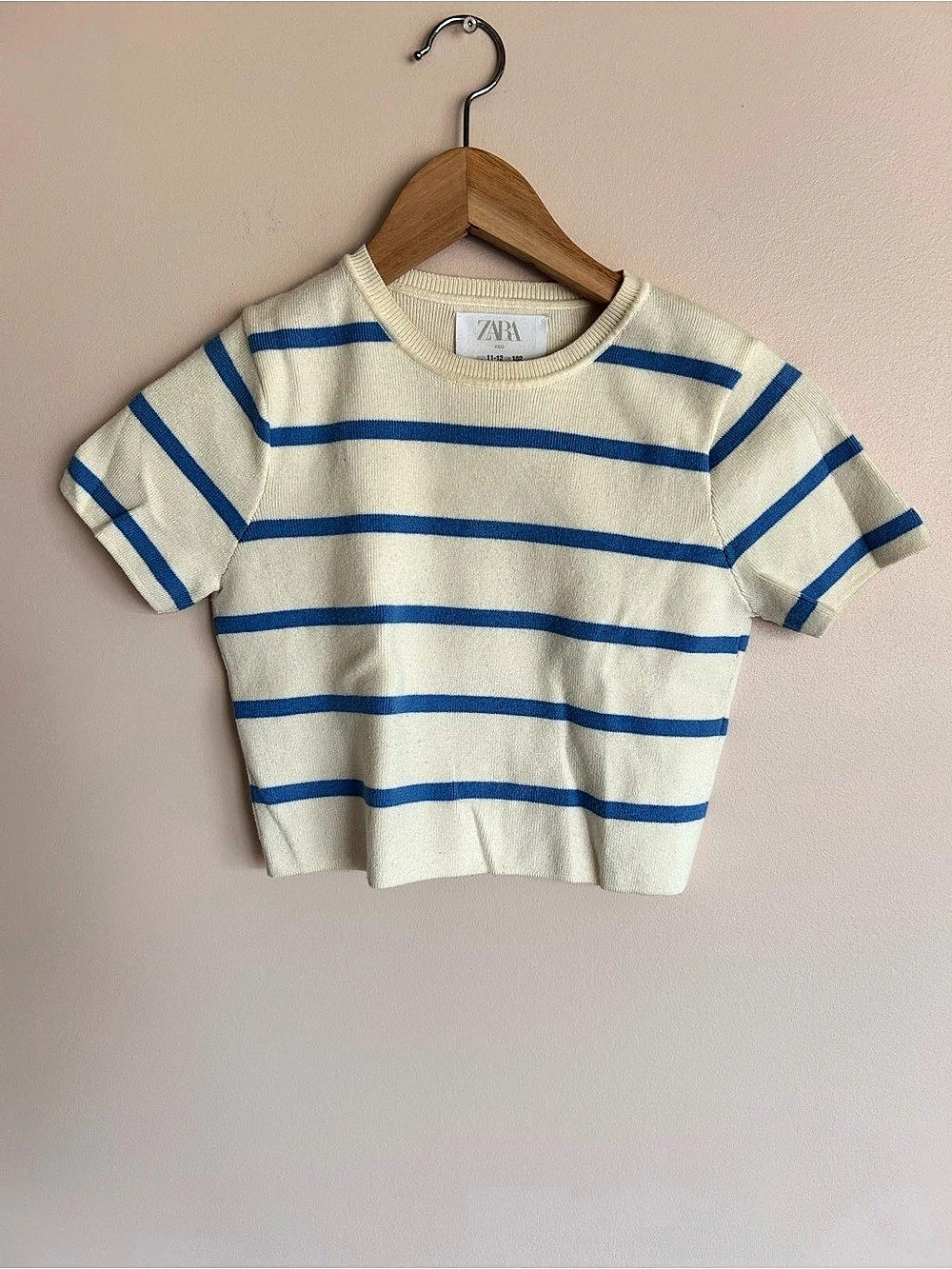 Zara Girls Striped Short Sleeve Top Size 11-12